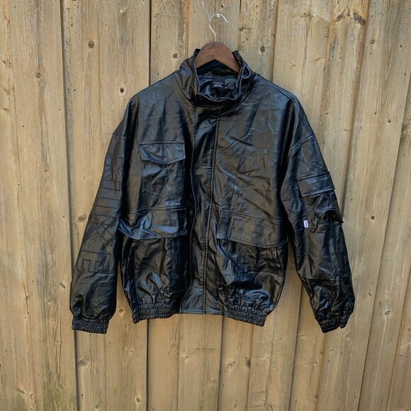 Vintage Nike Leather Jacket Large Black - Picture 2 of 15